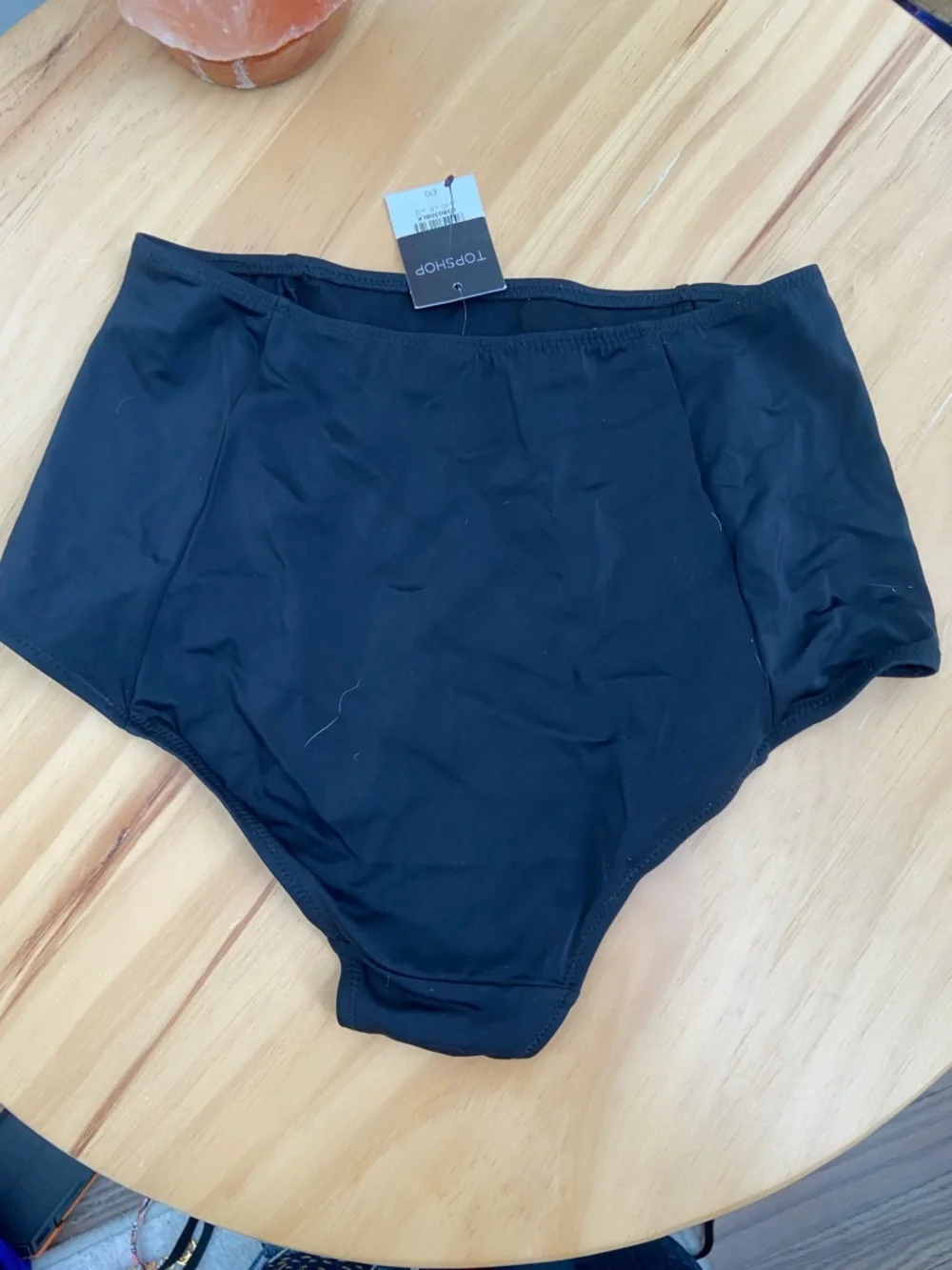 Topshop Black High-Waist Swim Shorts
